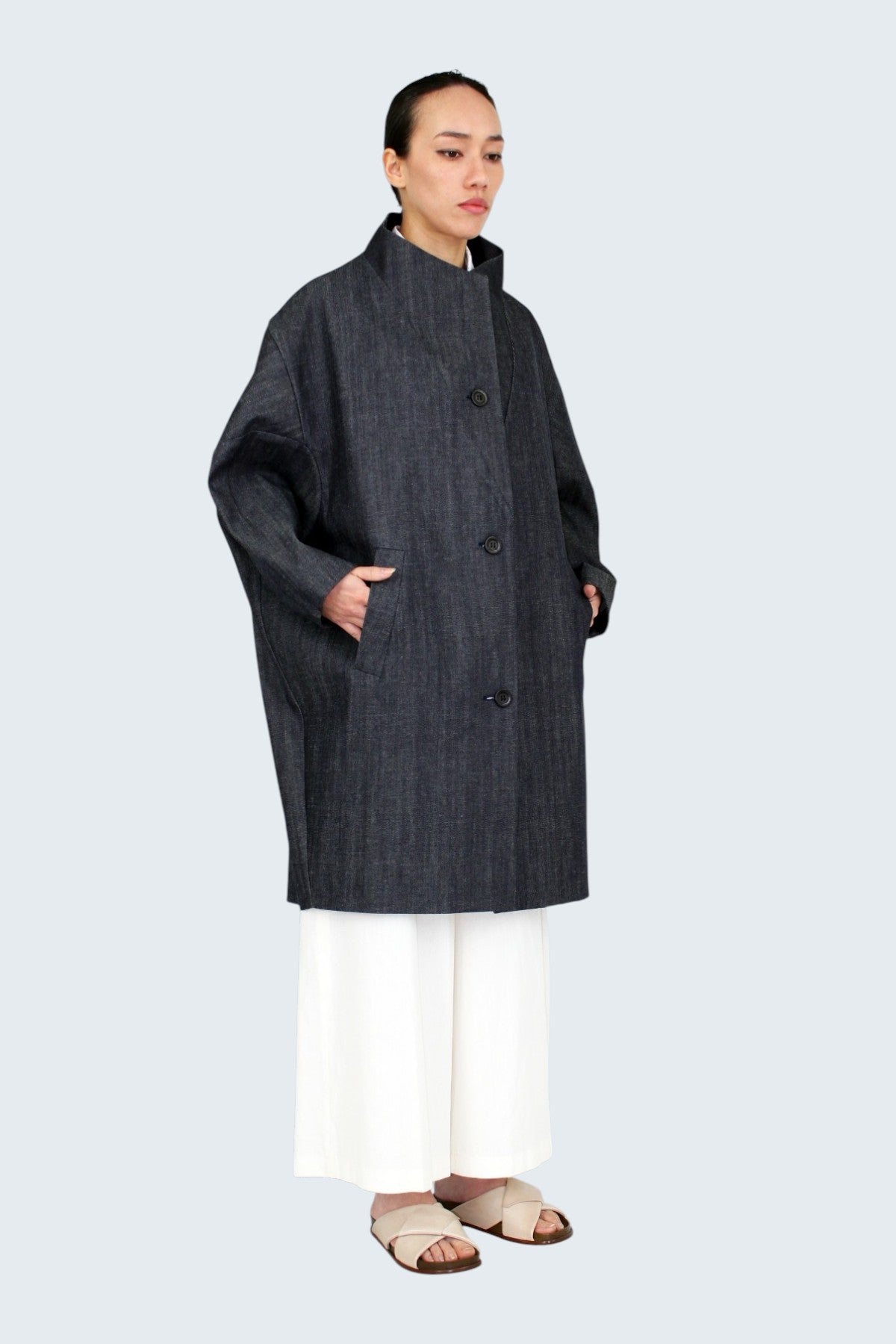 COCOON DENIM COAT