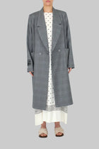 LONG CHECK COAT PAINT DETAIL