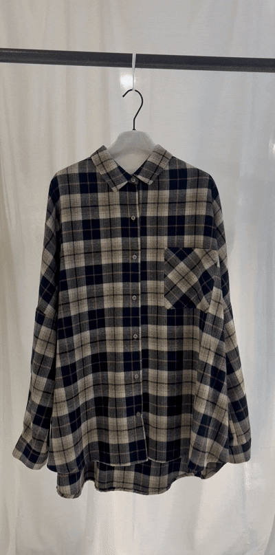 Long checked shirt