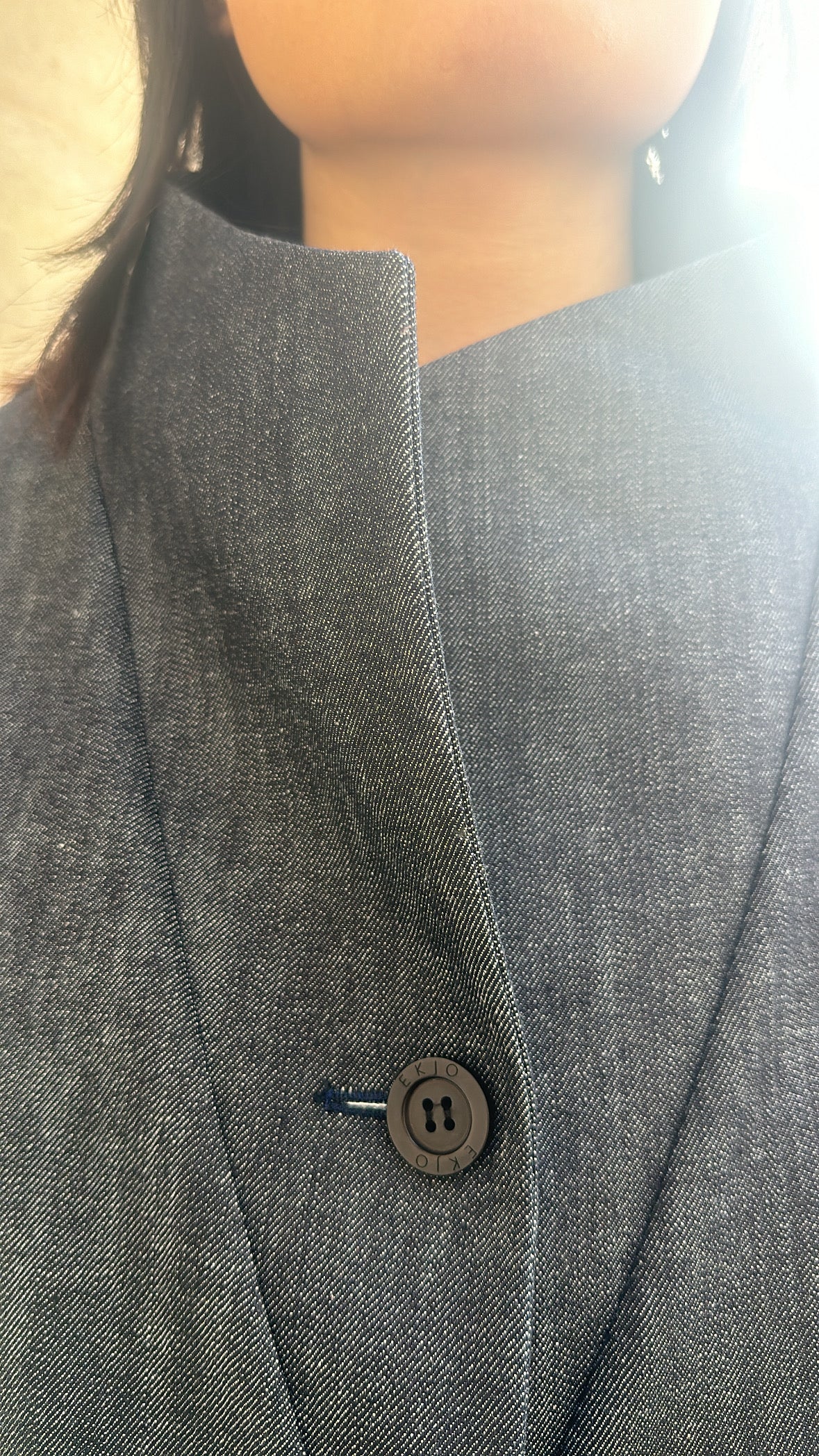 Japanese denim cocoon coat