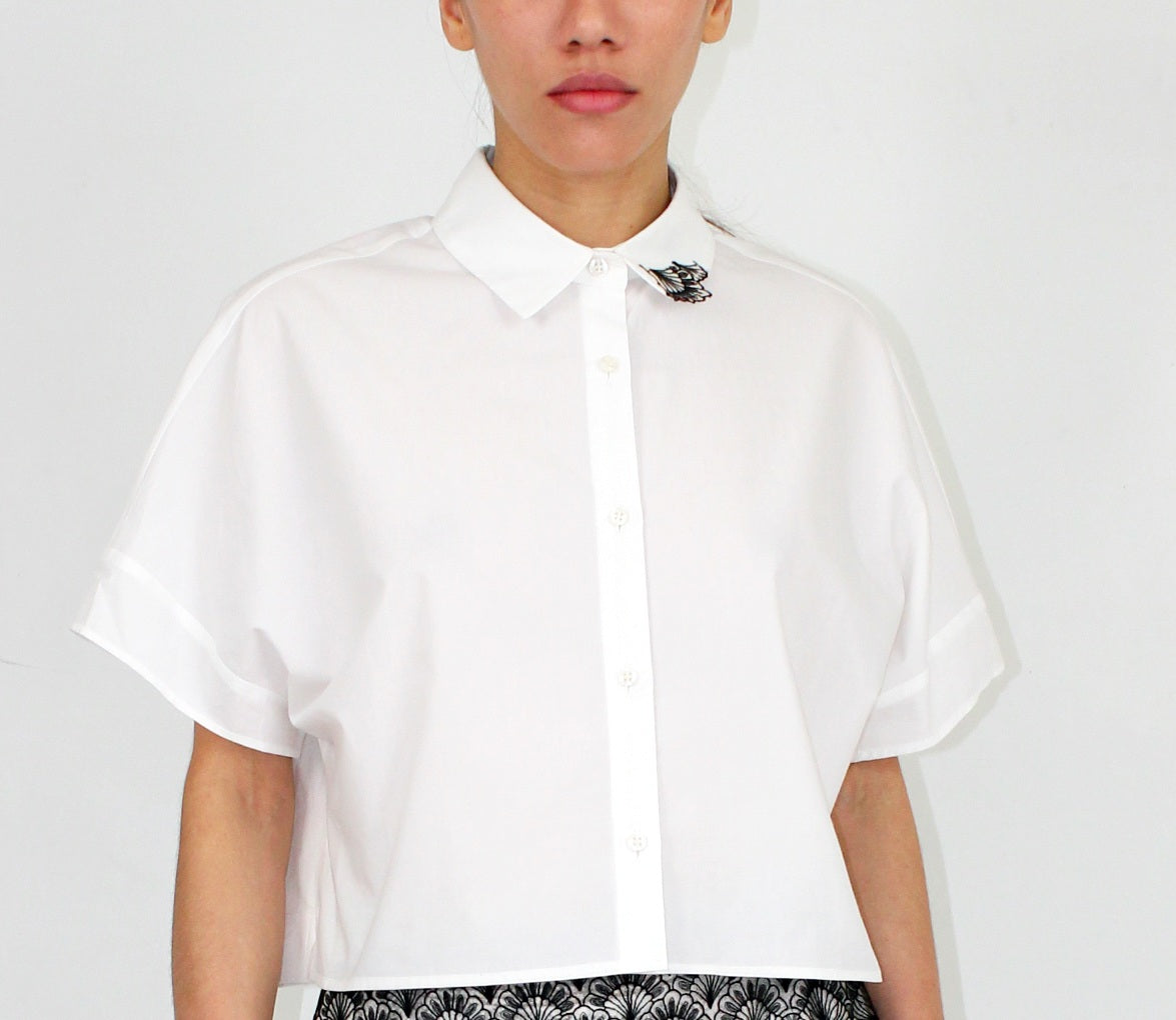 EKJO Short Sleeve Shirt – Light Embroidery Collar