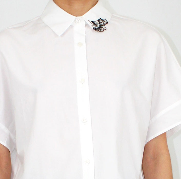EKJO Short Sleeve Shirt – Light Embroidery Collar