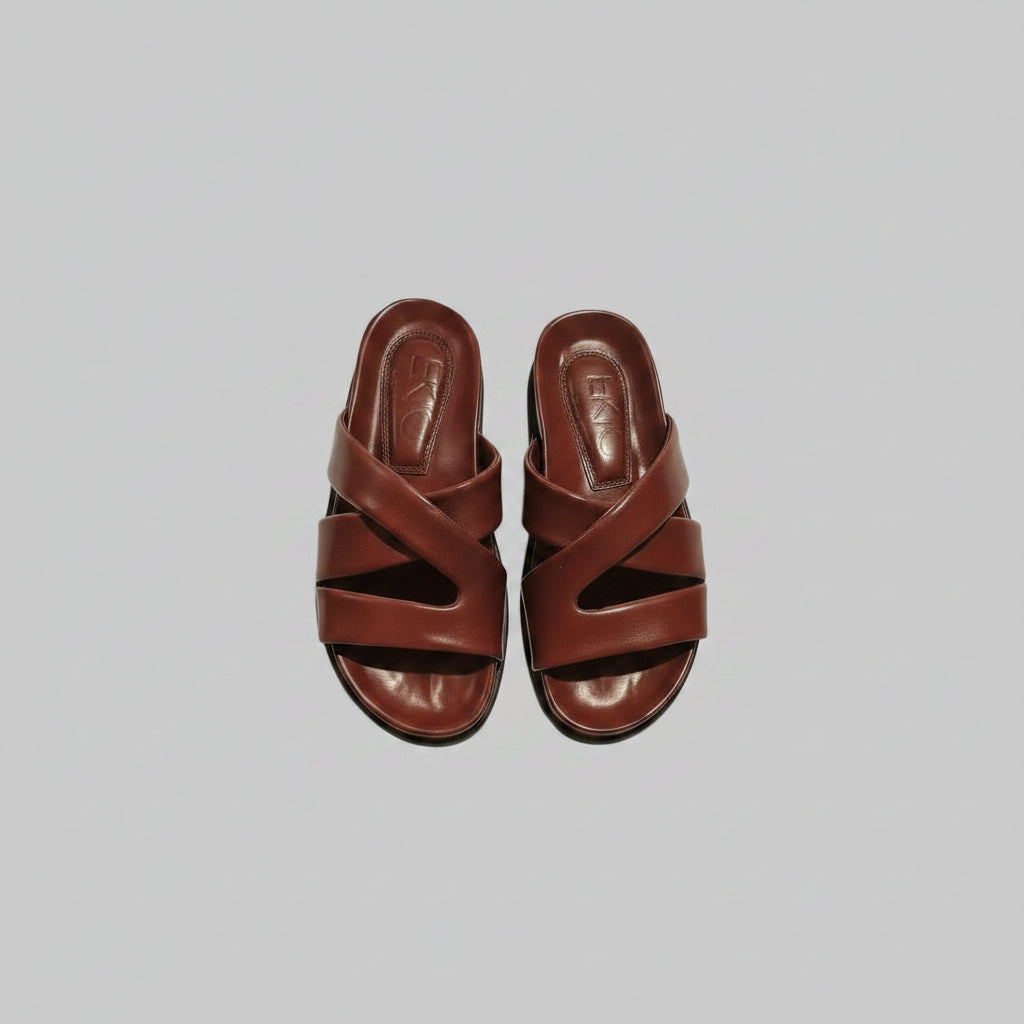 STRAPPED BROWN SANDALS