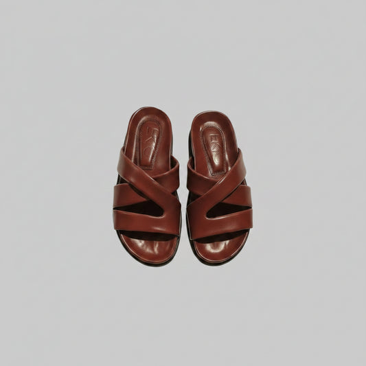 STRAPPED BROWN SANDALS