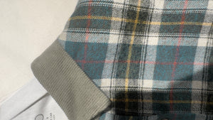 Asymetric check shirt with patch detail