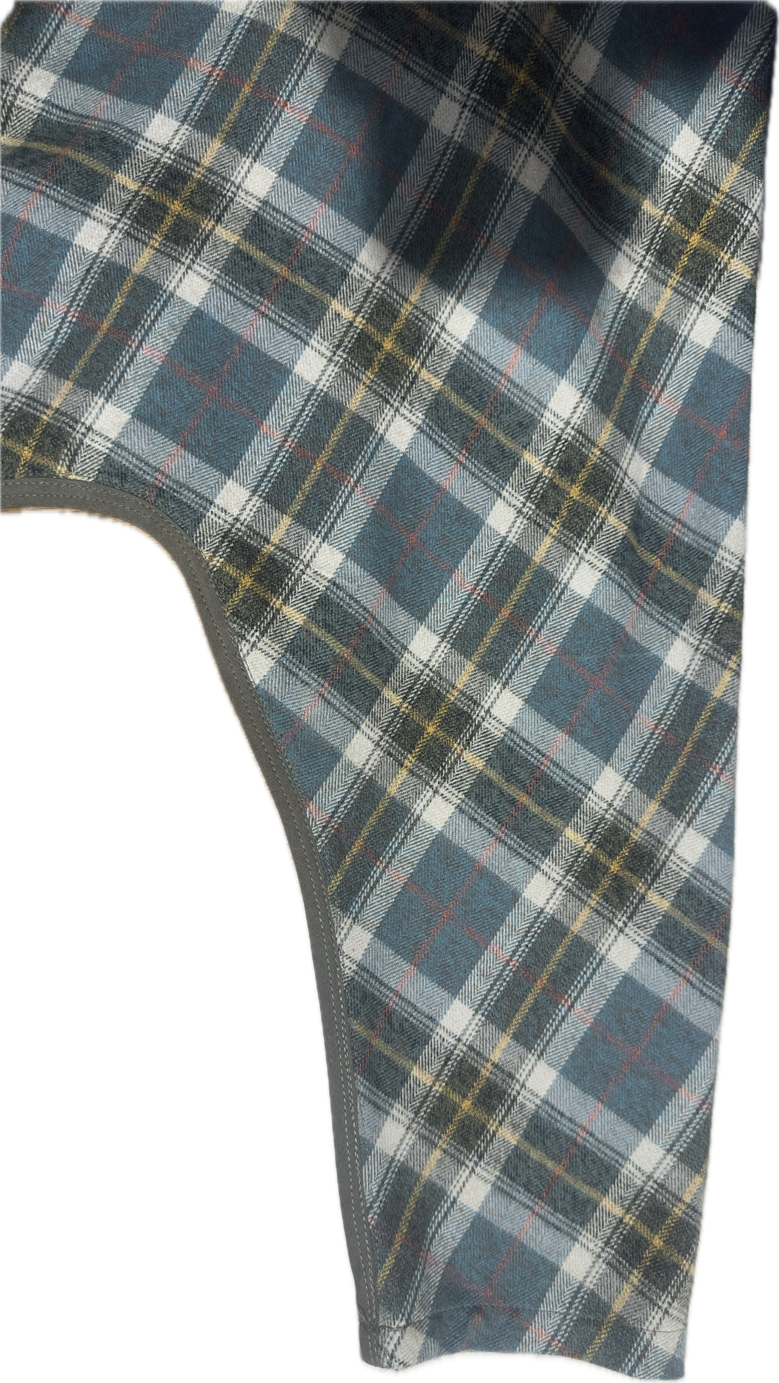Asymetric check shirt with patch detail