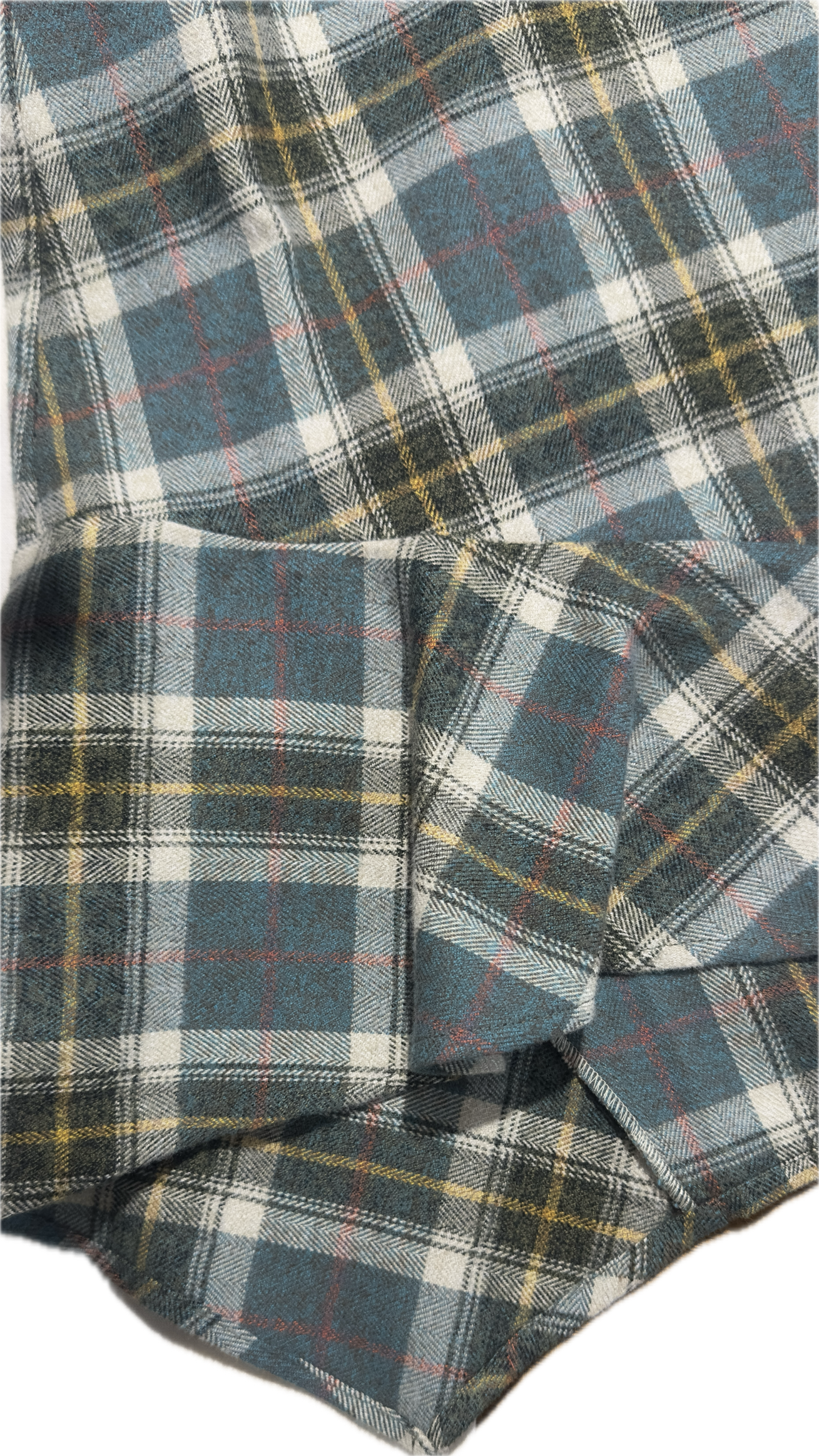 Asymetric check shirt with patch detail