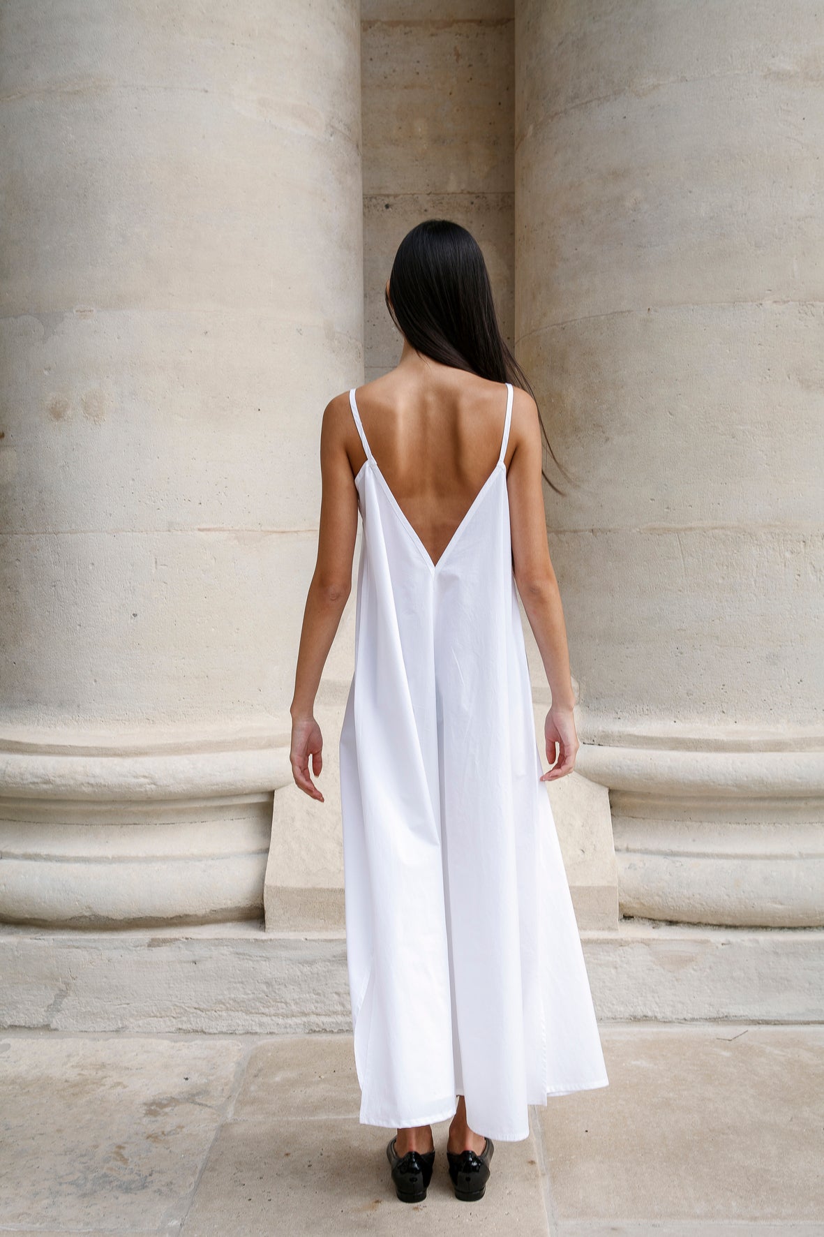 Pure strap dress, artisanal print