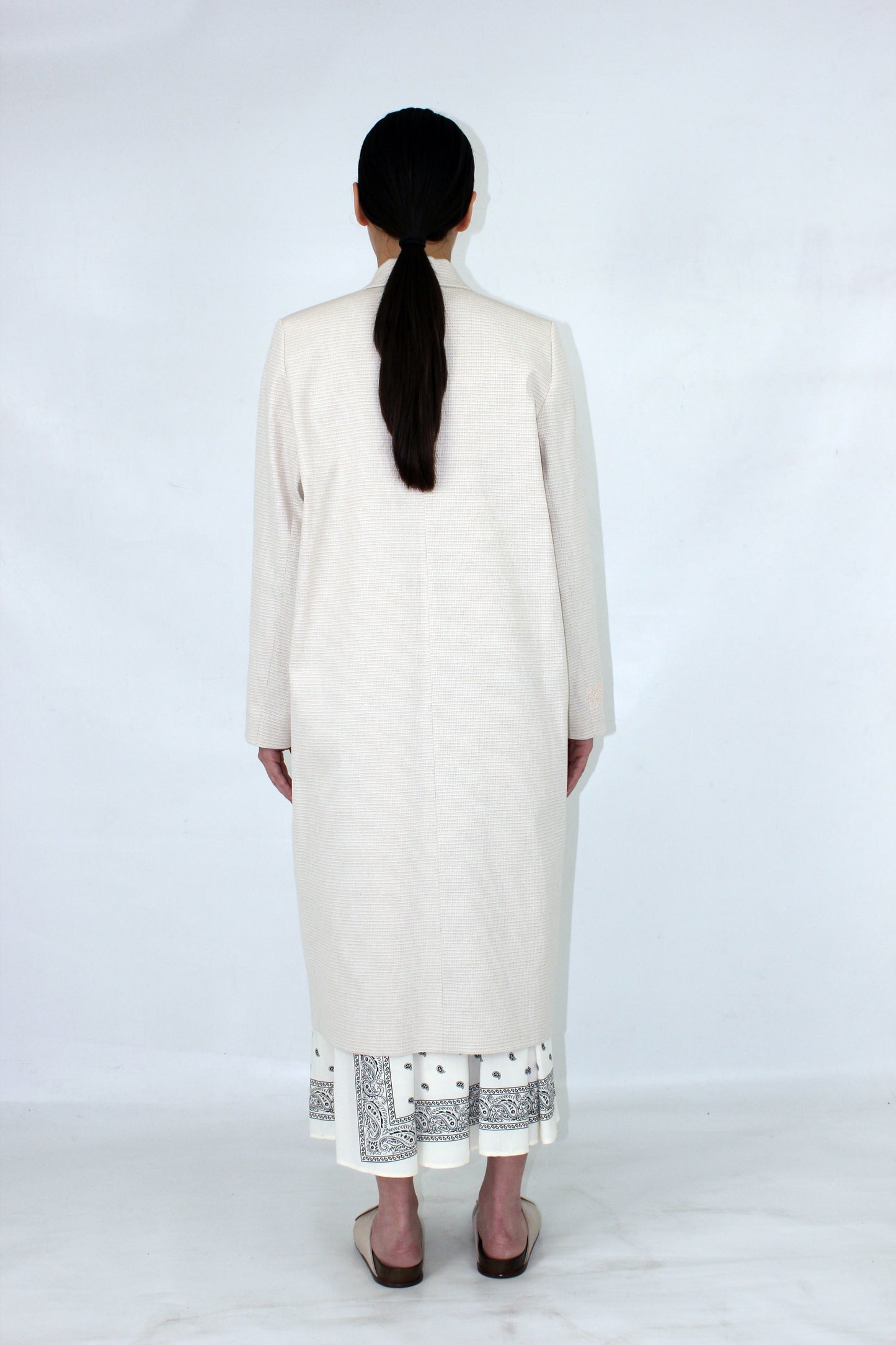 LONG JACQUARD TAILORED COAT