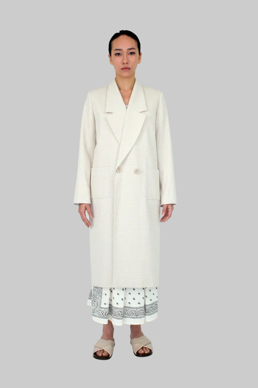 LONG JACQUARD TAILORED COAT